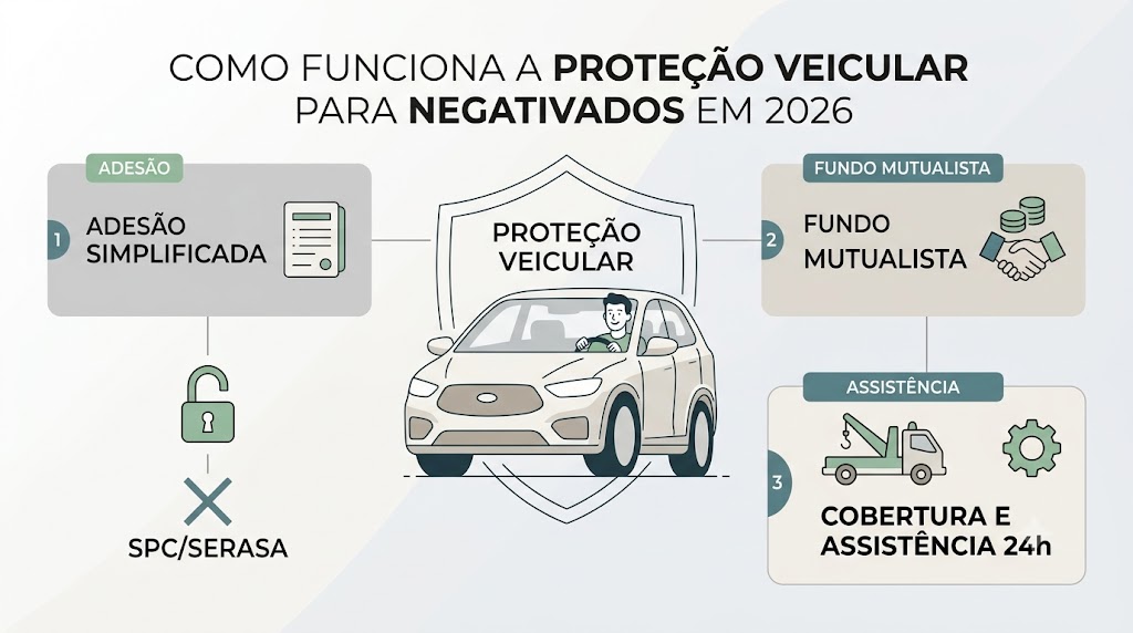Proteção veicular para jovens condutores em 2026 com cobertura para primeiro carro, roubo, furto, colisão e assistência 24 horas.